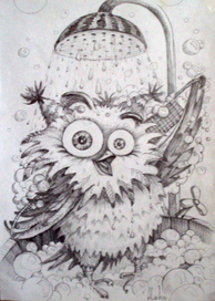 Сова под душем