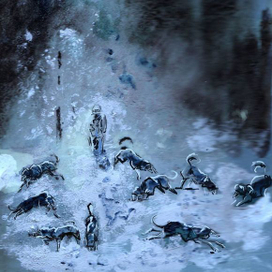 Очень снежная собака