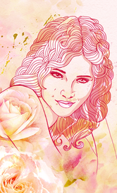 Fashion illustration. Girl in dreams