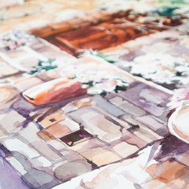 акварель "Воскресная Франция"