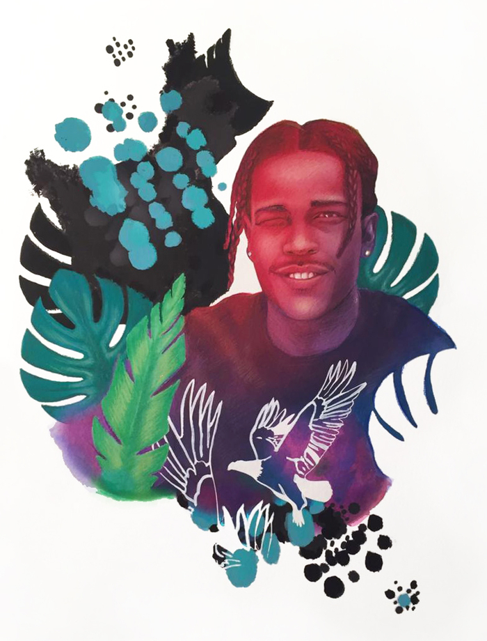 Портрет репера Asap Rocky