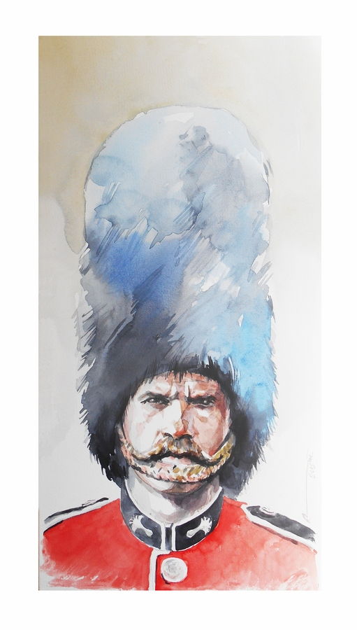 "В.И.Чапаев на стажировке в рядах  королевской дворцовой гвардии.  Осень 1908 г. Лондон." 