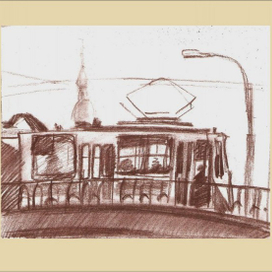 Трамвай на мосту