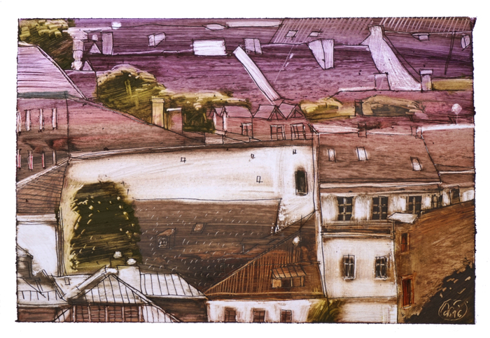 5 Из серии Маленький Вильнюс.11х15,5 масло, картон. 2016.