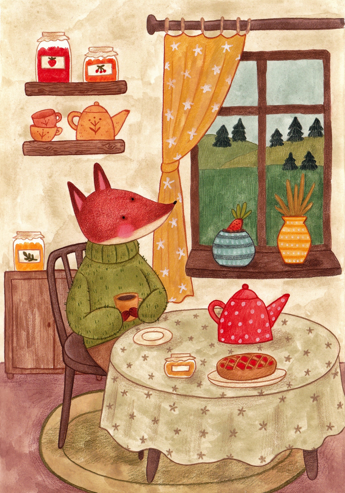 лисенок у окна