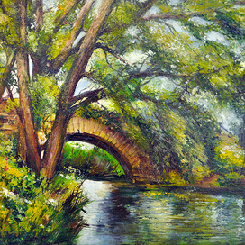 Картина - пейзаж "Старый мост по дороге в Ижевск"