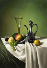 Натюрморт с серебряным графином