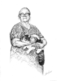 Портрет бабушки с котом