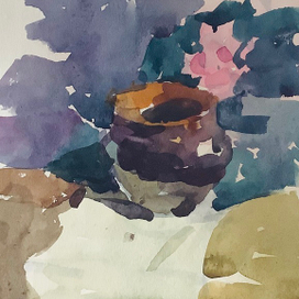 Натюрморт с коричневым горшком