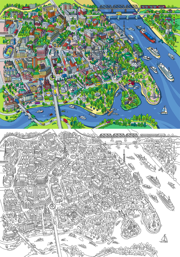 Ярославль. Туристическая карта для пазла