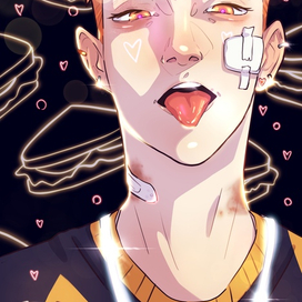 Портрет иллюстрация неон