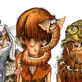 Иллюстрация к книге А. Усачёва «Первобытная история», издательство «Азбука», 2015 г.