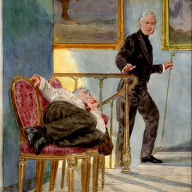 Иллюстрация к книге "Лунный камень" акварель. 28х38 см.