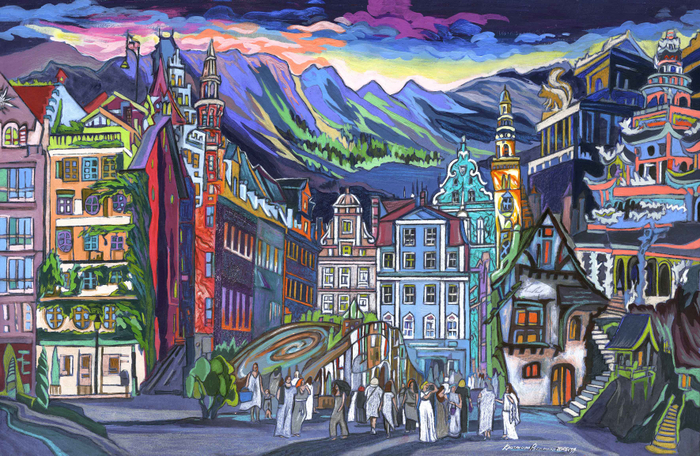 Фантастический город в параллельной вселенной