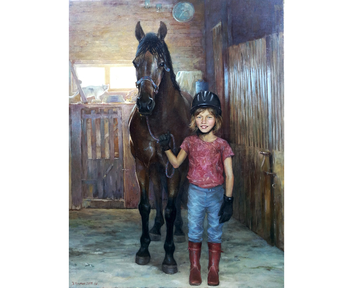 "Девочка и конь" Портрет с натуры