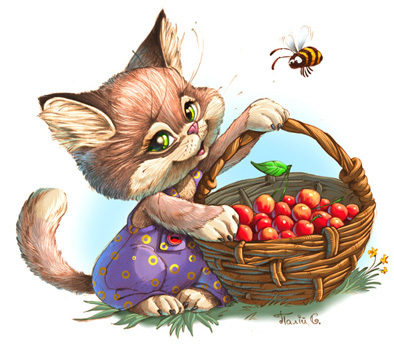 Котёнок с корзиной