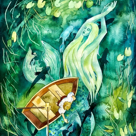 Русалка.Иллюстрация к скандинавской мифологии.