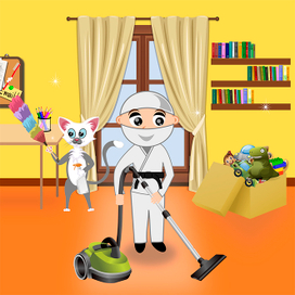 Иллюстрация к книге "The Adventures of Ninja and the Cat".