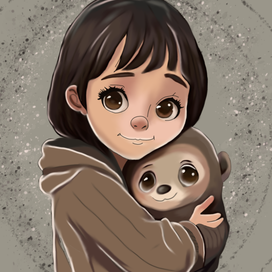 Девочка с выдрой 