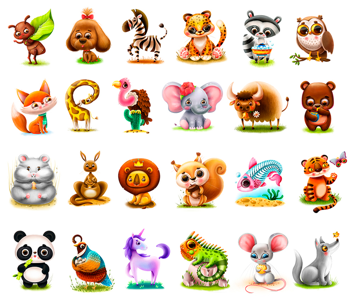 коллекция животных для азбуки 