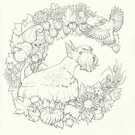 Скотчтерьер. Осень