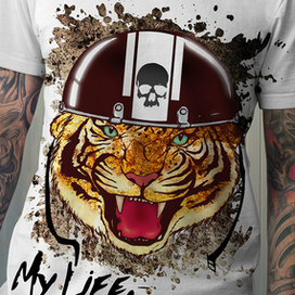 Принт на футболку "Тигр"