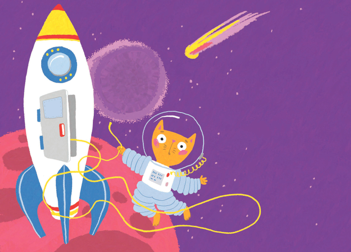 Книжка "Транспорт", космонавт