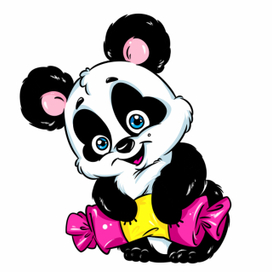 Панда с конфеткой