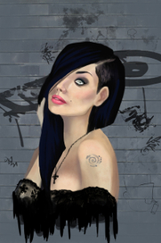 Девушка в стиле глэм рок