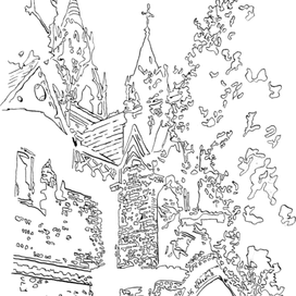 Gothic church (Ink+Pencil)\Готическая церковь(Тушь+Карандаш)