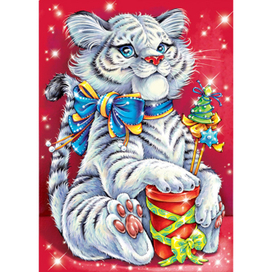 белый тигр для новогодней упаковки