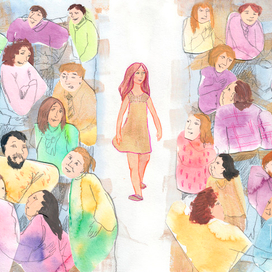 Иллюстрация "Встреча и общение людей"