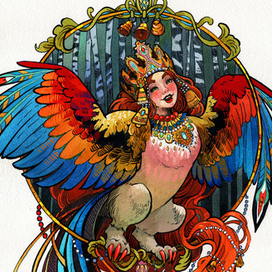 Алконост(в цвете)