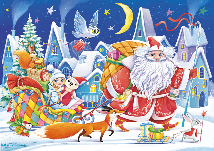 Новогодняя иллюстрация (городок)