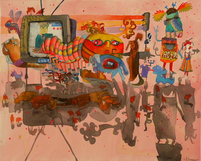 Выпуск вечерних новостей (40х50)