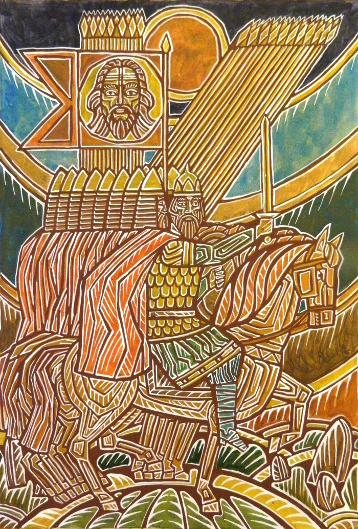 "Слово о полку Игореве". Поход. 44х63. 2017г