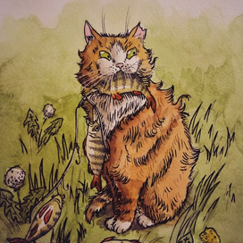 Иллюстрация к рассказу Кот-ворюга К.Г. Паустовского