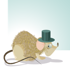 умный мышонок в шляпе и очках