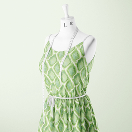 Акварельный бесшовный паттерн в стиле Тай Дай в модном зелёном цвете