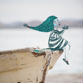 Девушка на лодке