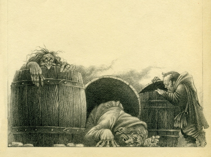 ДЖОН РОНАЛЬД РУЭЛ ТОЛКИН "ХОББИТ" ИЛЛЮСТРАЦИЯ.