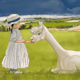 Девочка и лама