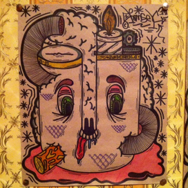 "Курящая зажигалка пускающая дым"