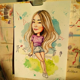 Шарж "Вожатая"