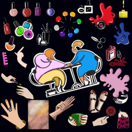 Набор стикеров для маникюрного салона