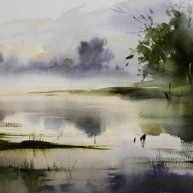 Туман на озере