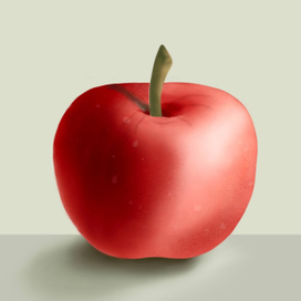 Полюбуйтесь нарисованным яблоком