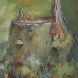 Пенёк, этюд.