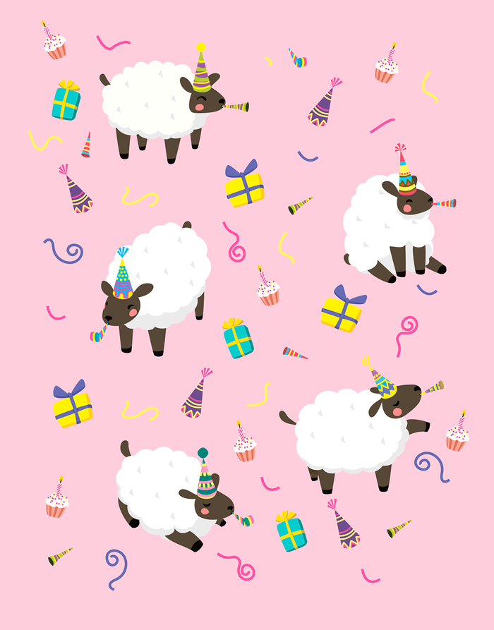 Принт детский (овечий праздник)