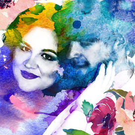 нежный стилизованный портрет